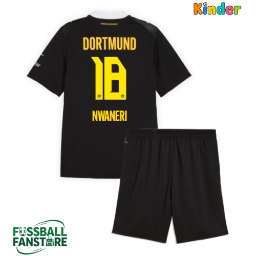 Borussia Dortmund Ethan Nwaneri #18 Replik Auswärtstrikot Kinder 2026-27 Kurzarm (+ Kurze Hosen)